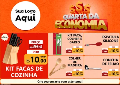 Modelo de Encarte para Encarte A4 Horizontal com o tema Quarta da Economia para Utilidades Domésticas