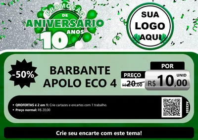 Modelo de Cartaz para Cartaz A4 Horizontal com o tema Promoção de Aniversário - 10 Anos para Armarinho e Aviamentos
