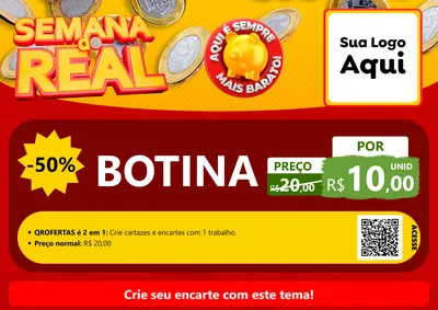 Modelo de Cartaz para Cartaz A4 Horizontal com o tema Semana do Real para Agropecuária