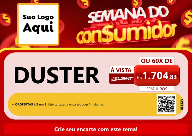 Modelo de Cartaz para Cartaz A4 Horizontal com o tema Semana do Consumidor para Concessionaria de Carros