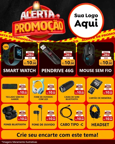Modelo de Rede Social para Feed Instagram com o tema Alerta de Promoção para Informática