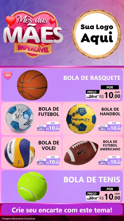 Modelo de TV para TV Vertical com o tema Mês das Mães Imperdível para Artigos Esportivos