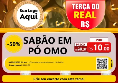 Modelo de Cartaz para Cartaz A4 Horizontal com o tema Terça do Real para Produtos de Limpeza