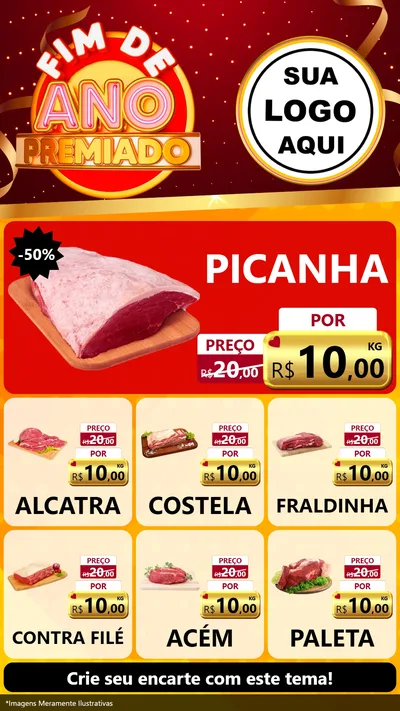 Modelo de Rede Social para Stories com o tema Fim de Ano Premiado para Açougue