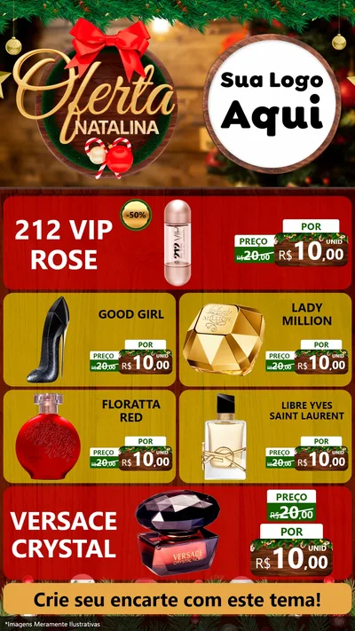 Modelo de TV para TV Vertical com o tema Ofertas Natalina para Perfumes