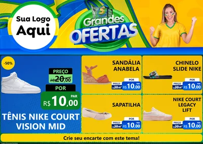 Modelo de Encarte para Encarte A4 Horizontal com o tema Grandes Ofertas para Calçados