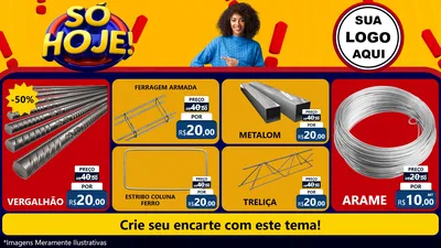 Modelo de TV para TV Horizontal com o tema Só Hoje! para Ferragens
