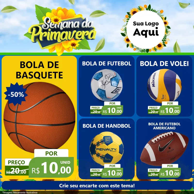 Modelo de Rede Social para Feed Facebook com o tema Semana da Primavera para Artigos Esportivos