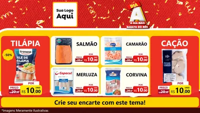 Modelo de TV para TV Horizontal com o tema Dia A o Dia Mais Barato do Mês para Peixaria