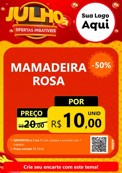 Modelo de Cartaz para Cartaz A4 Vertical com o tema Julho Ofertas Imbatíveis para Bebês