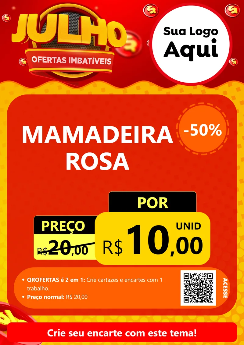 Modelo de Cartaz para Cartaz A4 Vertical com o tema Julho Ofertas Imbatíveis para Bebês