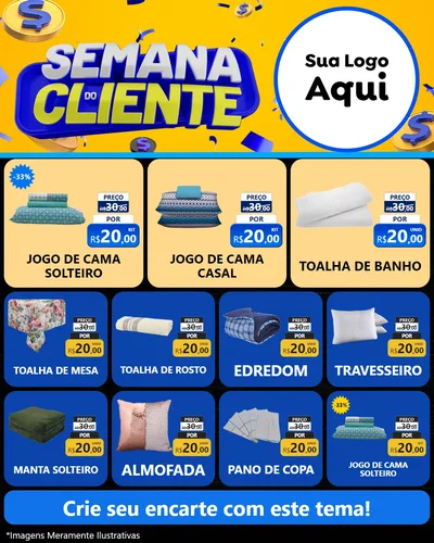 Modelo de Rede Social para Feed Instagram com o tema Semana do Cliente para Cama, Mesa e Banho