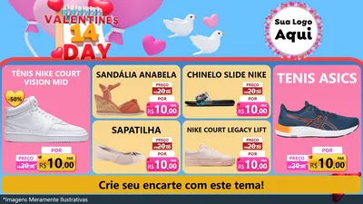 Modelo de TV para TV Horizontal com o tema Valentine's Day para Calçados