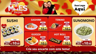 Modelo de TV para TV Horizontal com o tema Semana das Mães Premiada para Comida japonesa