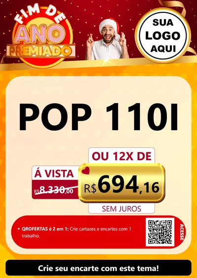 Modelo de Cartaz para Cartaz A4 Vertical com o tema Fim de Ano Premiado para Concessionaria de Motos
