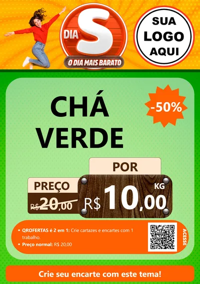 Modelo de Cartaz para Cartaz A4 Vertical com o tema Dia S - O Dia Mais Barato para Produtos Naturais