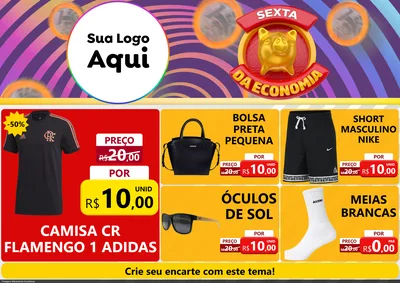 Modelo de Encarte para Encarte A4 Horizontal com o tema Sexta da Economia para Roupas e acessórios