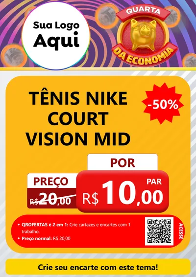 Modelo de Cartaz para Cartaz A4 Vertical com o tema Quarta da Economia para Calçados