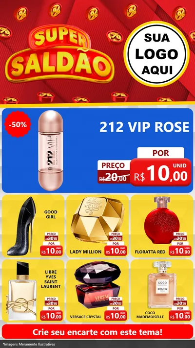 Modelo de Rede Social para Stories com o tema Super Saldão para Perfumes