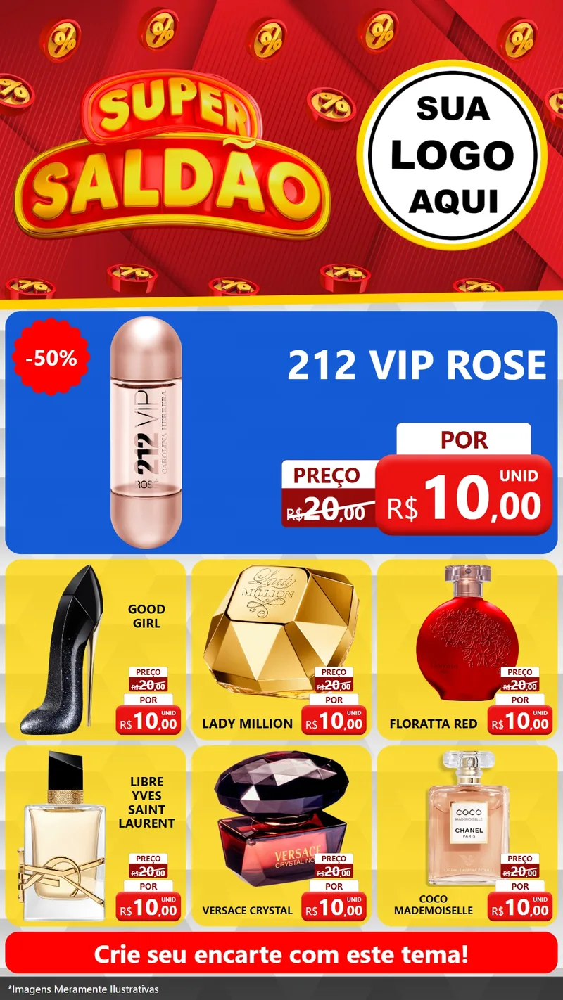 Modelo de Rede Social para Stories com o tema Super Saldão para Perfumes