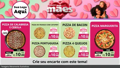 Modelo de TV para TV Horizontal com o tema Dia das Mães para Pizzaria