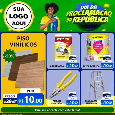 Modelo de Rede Social para Feed Facebook com o tema Dia Da Proclamação Da República para Material para Construção