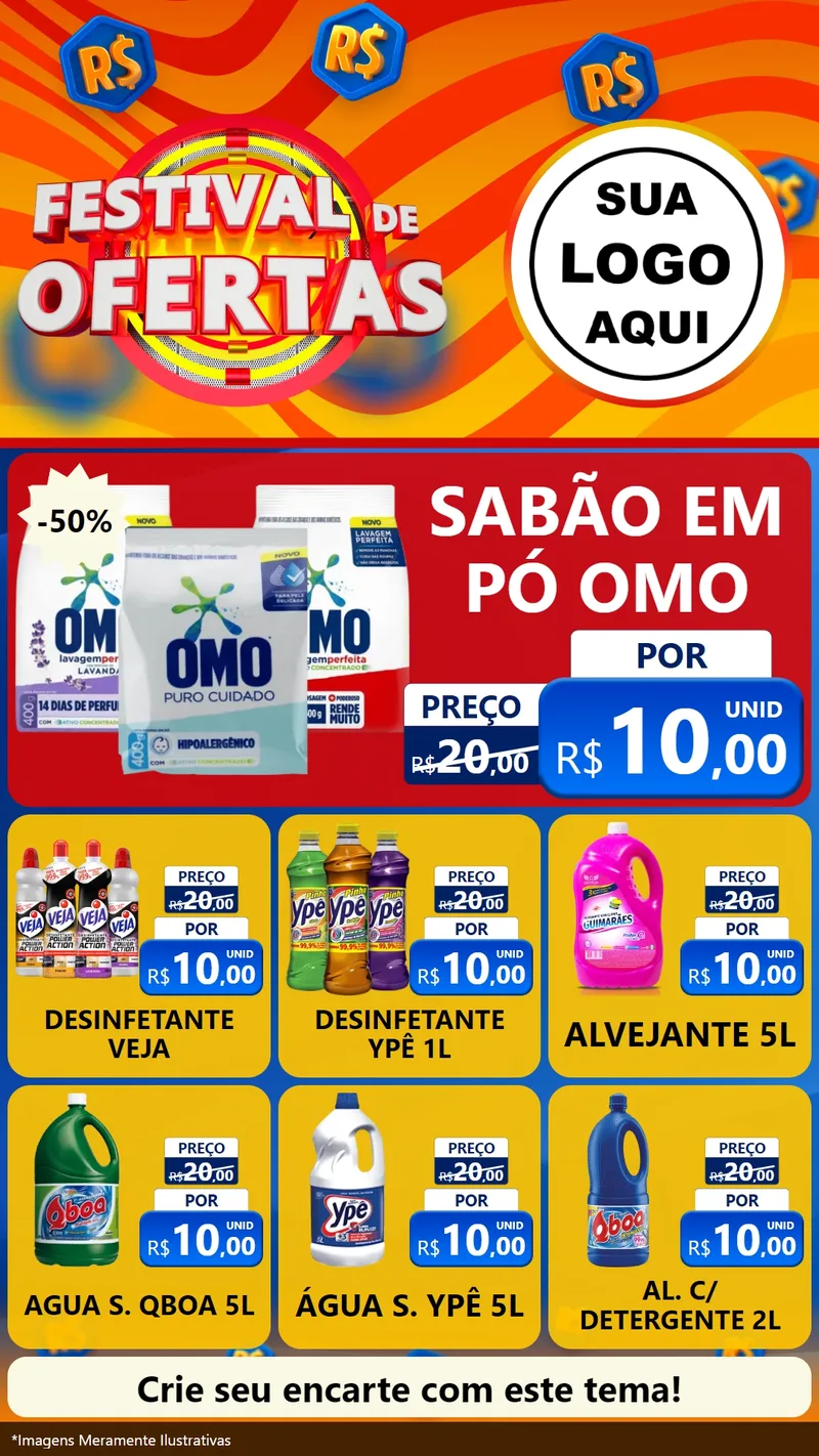 Modelo de Rede Social para Stories com o tema Festival de Ofertas para Produtos de Limpeza