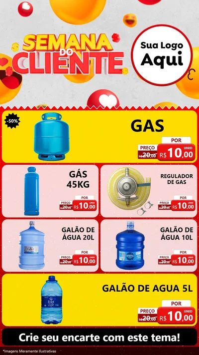 Modelo de TV para TV Vertical com o tema Semana do Cliente para Água e gás