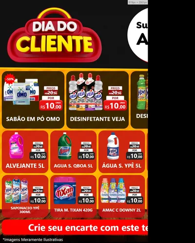 Modelo de Rede Social para Feed Instagram com o tema Dia do Cliente para Produtos de Limpeza