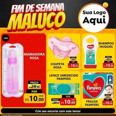 Modelo de Rede Social para Feed Facebook com o tema Final de Semana Maluco para Bebês