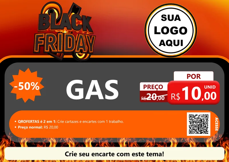 Modelo de Cartaz para Cartaz A4 Horizontal com o tema Black Friday para Água e gás