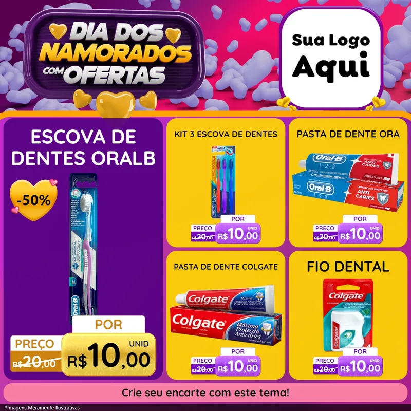 Modelo de Rede Social para Feed Facebook com o tema Dia Dos Namorados Com Ofertas para Higiene Pessoal