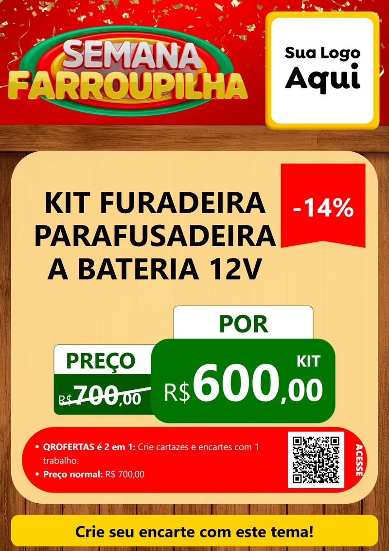 Modelo de Cartaz para Cartaz A4 Vertical com o tema Semana Farroupilha para Maquinas e Ferramentas