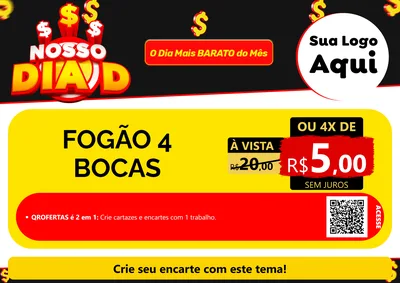 Modelo de Cartaz para Cartaz A4 Horizontal com o tema Nosso Dia D para Móveis e Eletro
