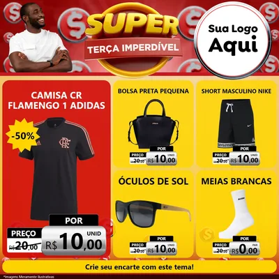 Modelo de Rede Social para Feed Facebook com o tema Super Terça Imperdível para Roupas e acessórios