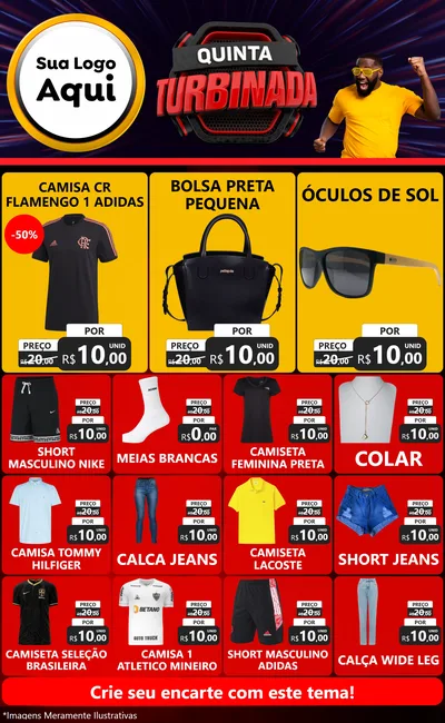 Modelo de Encarte para Encarte Grande com o tema Quinta Turbinada para Roupas e acessórios