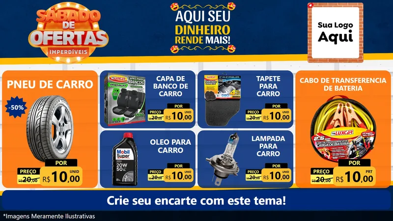 Modelo de TV para TV Horizontal com o tema Sábado de Ofertas Imperdíveis para Auto peças