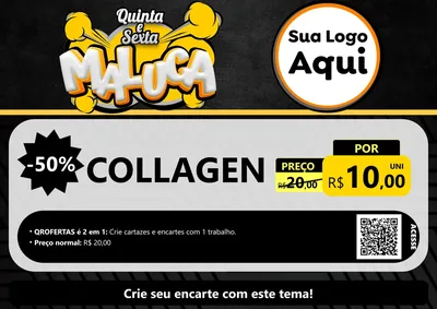 Modelo de Cartaz para Cartaz A4 Horizontal com o tema Quinta e Sexta Maluca para Suplementos alimentares