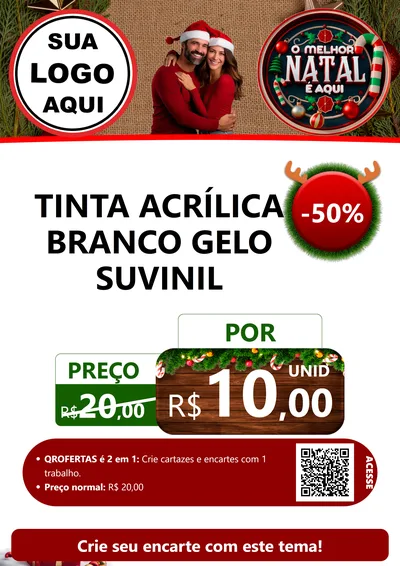 Modelo de Cartaz para Cartaz A4 Vertical com o tema O Melhor Natal É Aqui para Tintas e Ferramentas