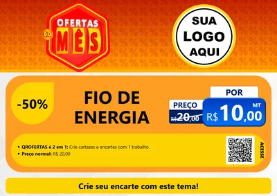 Modelo de Cartaz para Cartaz A4 Horizontal com o tema Ofertas do Mês para Materiais Elétricos