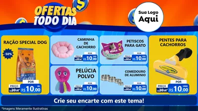 Modelo de TV para TV Horizontal com o tema Ofertas Todo Dia para Pet Shop