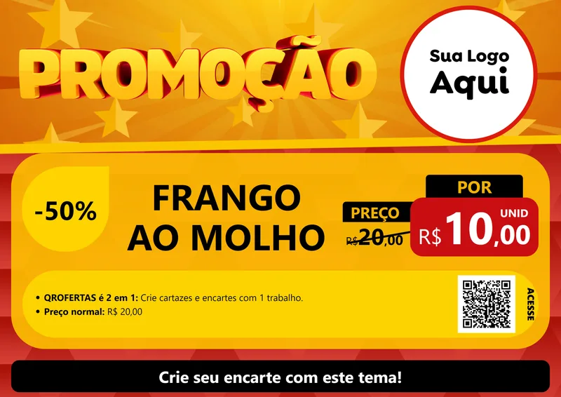 Modelo de Cartaz para Cartaz A4 Horizontal com o tema Promoção para Restaurante