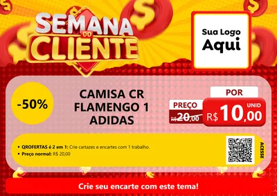Modelo de Cartaz para Cartaz A4 Horizontal com o tema Semana do Cliente para Roupas e acessórios
