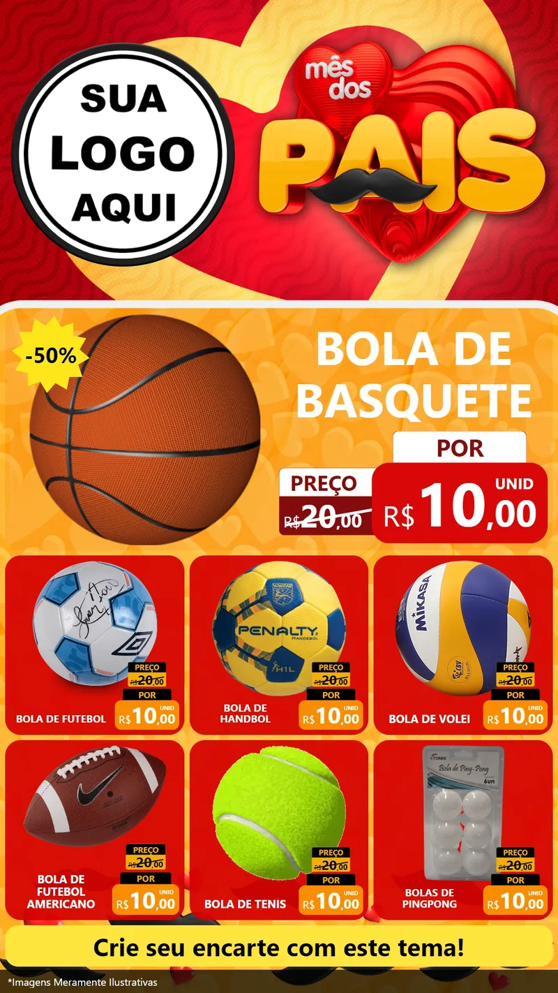 Modelo de Rede Social para Stories com o tema Mês Dos Pais para Artigos Esportivos