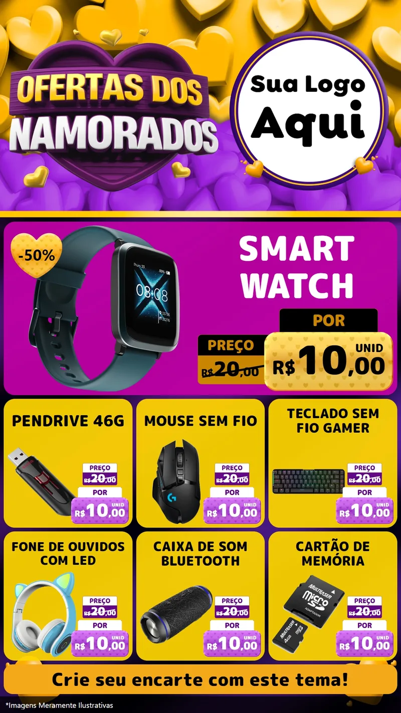 Modelo de Rede Social para Stories com o tema Oferta Dos Namorados para Informática