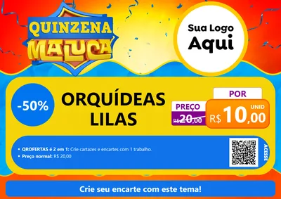 Modelo de Cartaz para Cartaz A4 Horizontal com o tema Quinzena Maluca para Floricultura e jardim