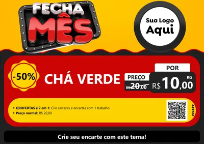 Modelo de Cartaz para Cartaz A4 Horizontal com o tema Fecha Mês para Produtos Naturais