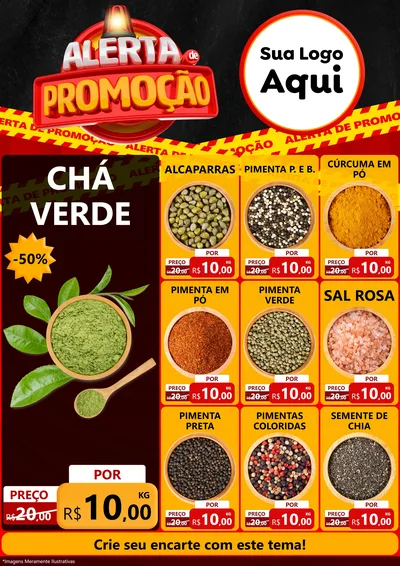 Modelo de Encarte para Encarte A4 Vertical com o tema Alerta de Promoção para Produtos Naturais