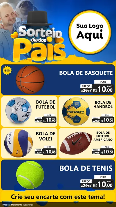 Modelo de TV para TV Vertical com o tema Sorteio Dia Dos Pais para Artigos Esportivos