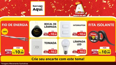 Modelo de TV para TV Horizontal com o tema Dia A o Dia Mais Barato do Mês para Materiais Elétricos